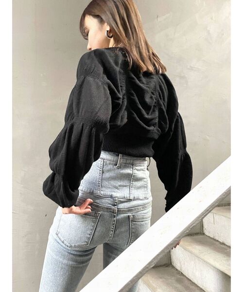 EMODA（エモダ）の「シャーリングボレロセットニット（ニット/セーター・レディース・ブラック/グレー/グリーン・FREE）」の9枚目の写真