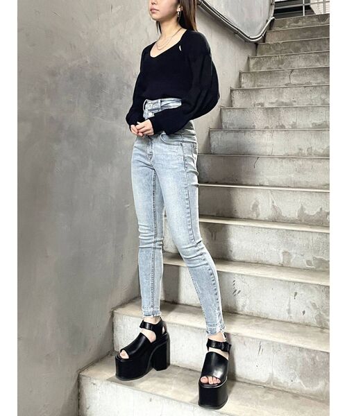 EMODA（エモダ）の「シャーリングボレロセットニット（ニット/セーター・レディース・ブラック/グレー/グリーン・FREE）」の11枚目の写真