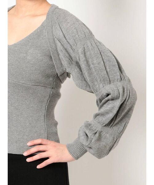 EMODA（エモダ）の「シャーリングボレロセットニット（ニット/セーター・レディース・ブラック/グレー/グリーン・FREE）」の16枚目の写真