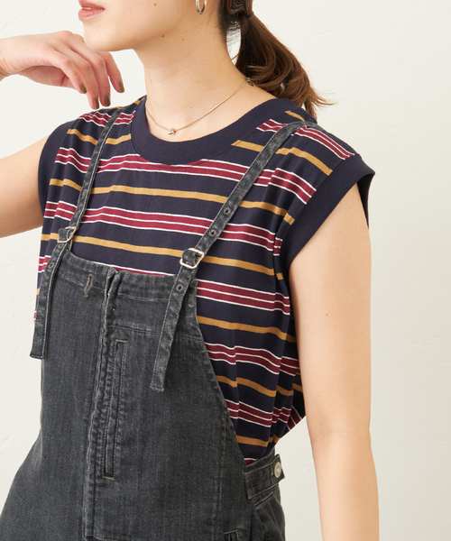 JOURNAL STANDARD（ジャーナルスタンダード）の「汗ジミ防止ノースリーブTシャツ（Tシャツ/カットソー・レディース・ホワイト/ブラック系その他/グレー系その他/ホワイト系その他2/ネイビー系1・FREE）」の5枚目の写真