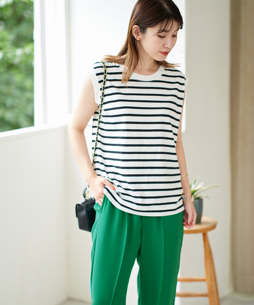 JOURNAL STANDARD（ジャーナルスタンダード）の「汗ジミ防止ノースリーブTシャツ（Tシャツ/カットソー・レディース・ホワイト/ブラック系その他/グレー系その他/ホワイト系その他2/ネイビー系1・FREE）」の2枚目の写真