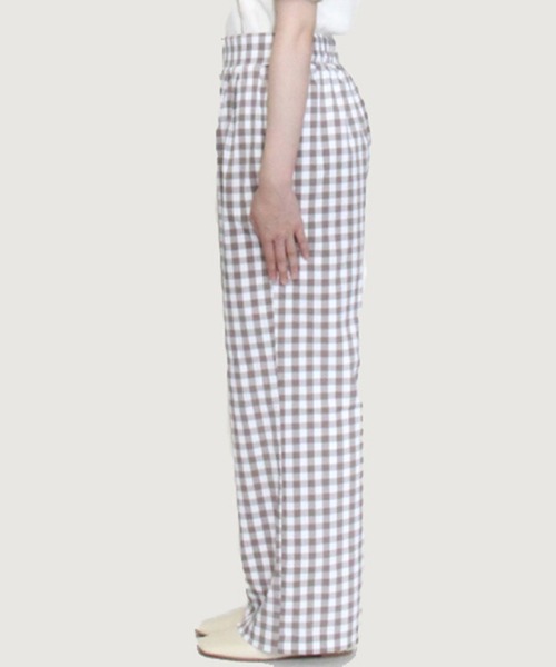 STYLEBLOCK（スタイルブロック）の「ギンガムチェックストレートパンツ（その他パンツ・レディース・グリーン/グレイッシュベージュ/ラベンダー/ブラック/テラコッタ・M）」の10枚目の写真