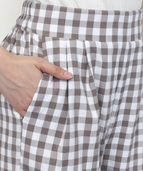 STYLEBLOCK（スタイルブロック）の「ギンガムチェックストレートパンツ（その他パンツ・レディース・グリーン/グレイッシュベージュ/ラベンダー/ブラック/テラコッタ・M）」の8枚目の写真