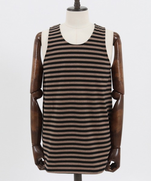 CAMBIO（カンビオ）の「mta479-Long Length Border Tank top タンクトップ（タンクトップ・メンズ・ホワイト系その他/ベージュ系その他/ホワイト×ブラック・L/S/M）」の17枚目の写真