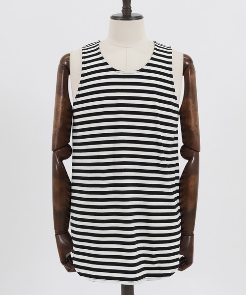 CAMBIO（カンビオ）の「mta479-Long Length Border Tank top タンクトップ（タンクトップ・メンズ・ホワイト系その他/ベージュ系その他/ホワイト×ブラック・L/S/M）」の18枚目の写真