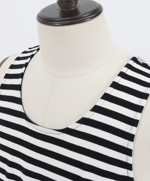 CAMBIO（カンビオ）の「mta479-Long Length Border Tank top タンクトップ（タンクトップ・メンズ・ホワイト系その他/ベージュ系その他/ホワイト×ブラック・L/S/M）」の20枚目の写真