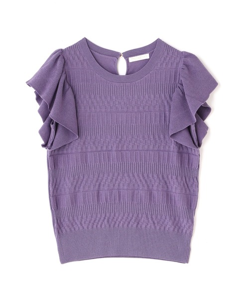 PROPORTION BODY DRESSING（プロポーションボディドレッシング）の「【美人百花6月号タイアップ商品】ラッフルサマーニット / 1212170502（ニット/セーター・レディース・レッド/ホワイト系その他/ブラック/パープル・FREE）」の5枚目の写真