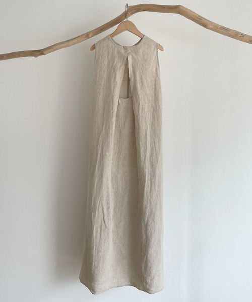 CANAL JEAN（キャナルジーン）の「RED CHOP WORKS(レッドチョップワークス) バックオープンリネンワンピース（ワンピース・レディース・ブラック/キナリ・38）」の19枚目の写真