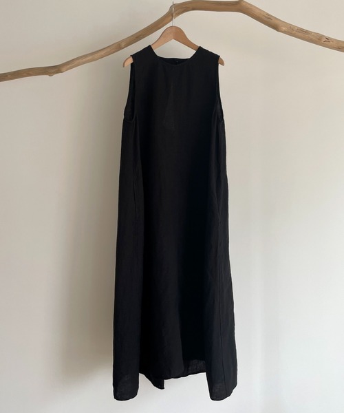 CANAL JEAN（キャナルジーン）の「RED CHOP WORKS(レッドチョップワークス) バックオープンリネンワンピース（ワンピース・レディース・ブラック/キナリ・38）」の20枚目の写真