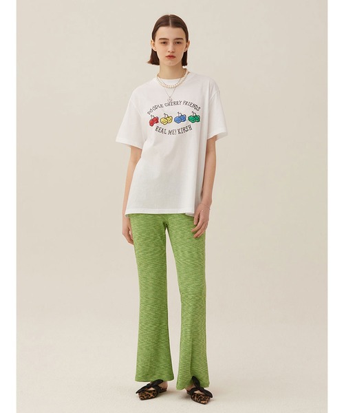 KIRSH（キルシー）の「KIRSH DOODLE CHERRY DRAWING PRINT SHORT SLEEVE T-SHIRT LS ドゥードゥルチェリー プリント TEE（Tシャツ/カットソー・レディース・ホワイト/ブラック・ONE SIZE）」の6枚目の写真