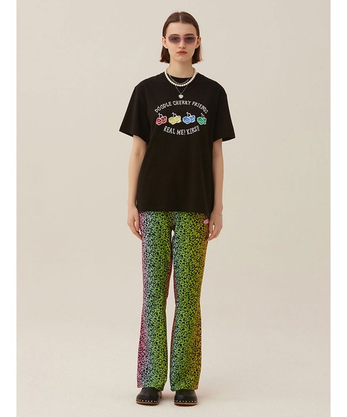 KIRSH（キルシー）の「KIRSH DOODLE CHERRY DRAWING PRINT SHORT SLEEVE T-SHIRT LS ドゥードゥルチェリー プリント TEE（Tシャツ/カットソー・レディース・ホワイト/ブラック・ONE SIZE）」の19枚目の写真