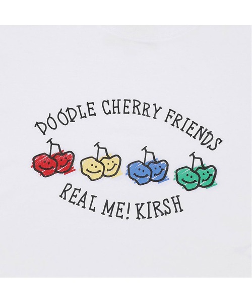 KIRSH（キルシー）の「KIRSH DOODLE CHERRY DRAWING PRINT SHORT SLEEVE T-SHIRT LS ドゥードゥルチェリー プリント TEE（Tシャツ/カットソー・レディース・ホワイト/ブラック・ONE SIZE）」の15枚目の写真