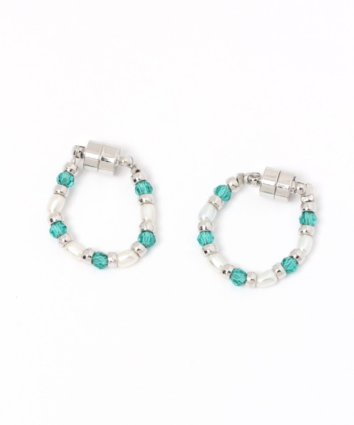 LEPSIM(レプシィム)の「ビーズマグネットイヤカフ×イヤリング 282866(イヤリング・レディース・グリーン/ゴールド/キャメル・ONE SIZE)」の1枚目の写真