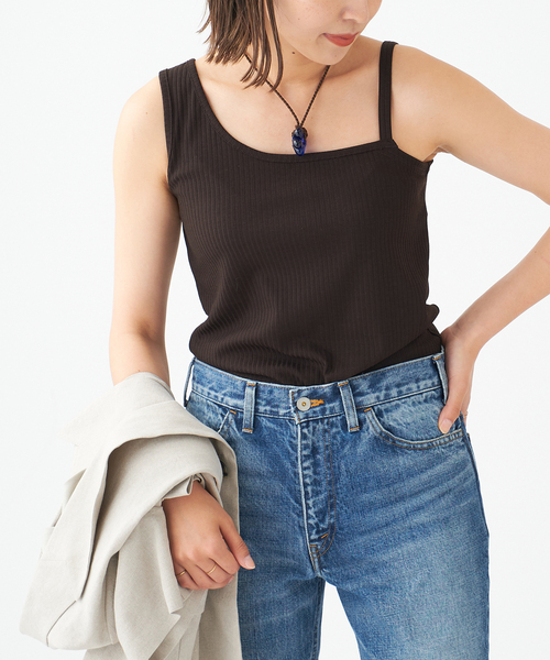 journal standard L'essage(ジャーナルスタンダードレサージュ)の「リブワンショルダープルオーバー(Tシャツ/カットソー・レディース・ブラック/ブラウン/グレー・FREE)」の1枚目の写真