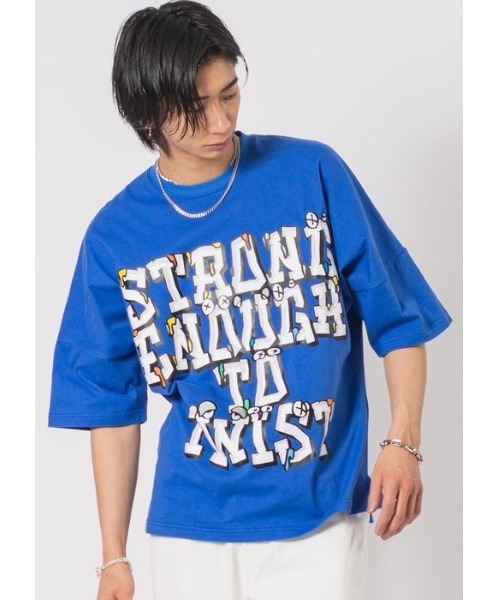RE730(アールイーセブンサーティー)の「RE730 デジタルロゴビッグシルエットTシャツ(Tシャツ/カットソー・メンズ・オフホワイト/ブラック/グリーン/ブルー・MEDIUM/LARGE/X-LARGE)」の4枚目の写真