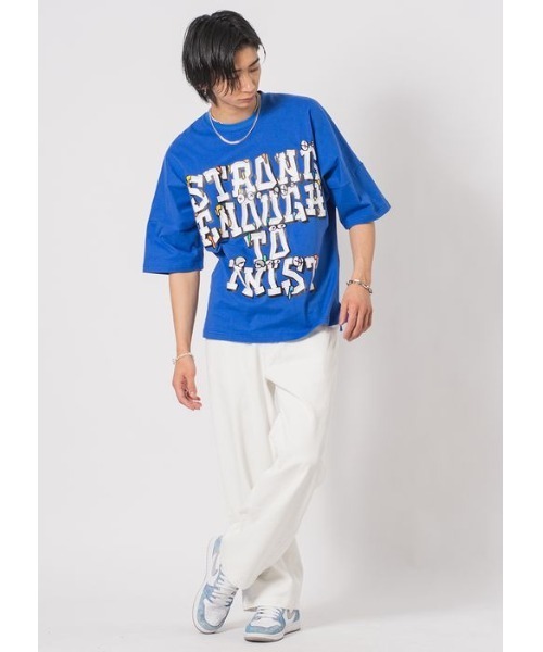 RE730(アールイーセブンサーティー)の「RE730 デジタルロゴビッグシルエットTシャツ(Tシャツ/カットソー・メンズ・オフホワイト/ブラック/グリーン/ブルー・MEDIUM/LARGE/X-LARGE)」の8枚目の写真