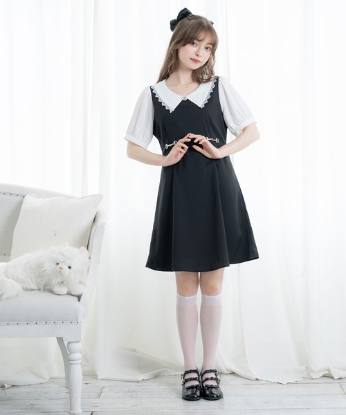 DearMyLoveRose（ディアマイラブローズ）の「トリプルリボンドールパンプス（パンプス・レディース・ブラック/アイボリー・24.5cm/23.5cm/23cm/25cm/24cm/22.5cm）」の6枚目の写真