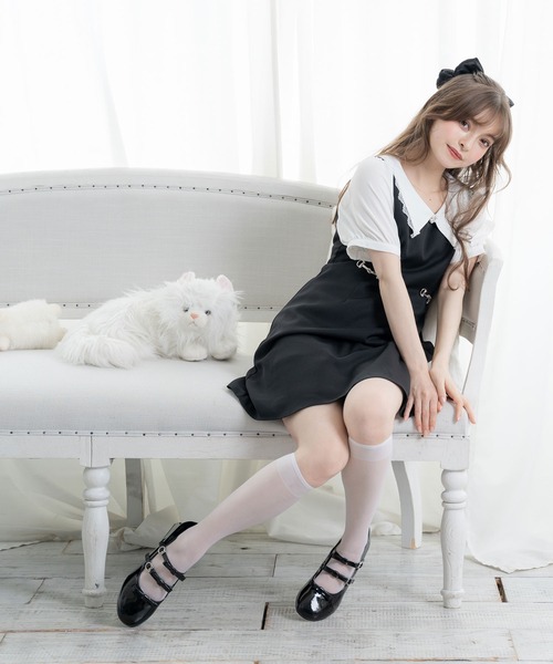 DearMyLoveRose（ディアマイラブローズ）の「トリプルリボンドールパンプス（パンプス・レディース・ブラック/アイボリー・24.5cm/23.5cm/23cm/25cm/24cm/22.5cm）」の7枚目の写真