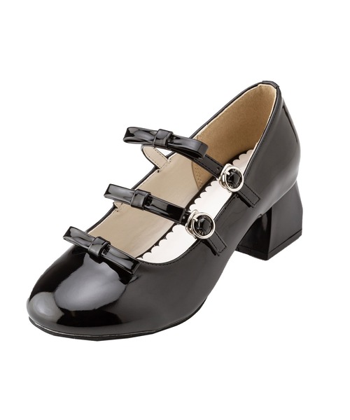 DearMyLoveRose（ディアマイラブローズ）の「トリプルリボンドールパンプス（パンプス・レディース・ブラック/アイボリー・24.5cm/23.5cm/23cm/25cm/24cm/22.5cm）」の14枚目の写真