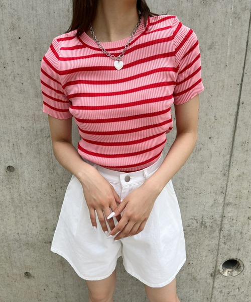 CLEA(クレア)の「ハイウエストカラータックデニムショートパンツ(デニムパンツ・レディース・パープル/ブラック/グリーン/ホワイト/ピンク/イエロー・FREE)」の11枚目の写真