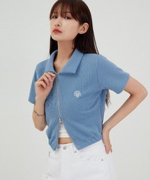 muahmuah([A[A)A'GEM/9 × .komwmuah muah/[A[AxSLIM FIT KNIT ZIPUP HALF CARDIGAN/XtBbg jbgWbvAbv n[t J[fBK(J[fBK/{)