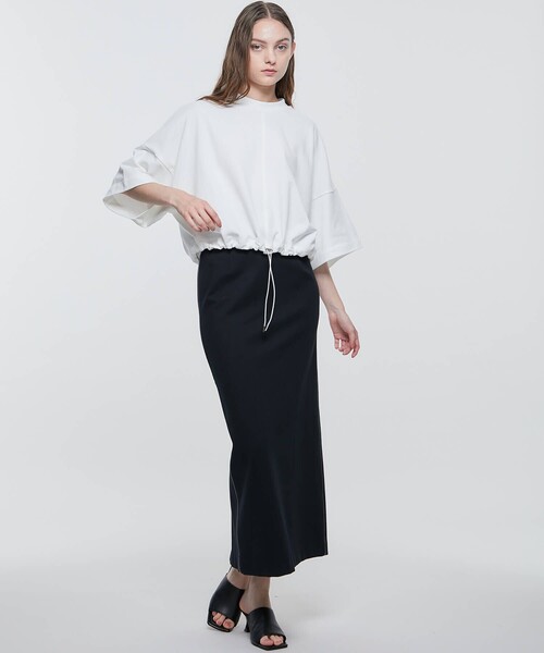 UJOH 2021ss ドローコード付き ヘムTシャツ 中古・古着通販】Ujoh (ウジョー) ドローコードヘムクロップドT