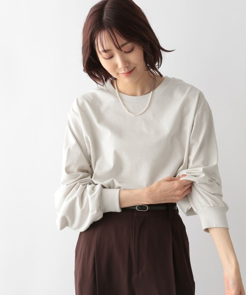 GLOBAL WORK(グローバルワーク)の「ヘビロッT袖ふわ長袖/281555(Tシャツ/カットソー・レディース・ホワイト/ライトグレー/その他/ベージュ系その他/ブルー系その他・MEDIUM/LARGE)」の13枚目の写真
