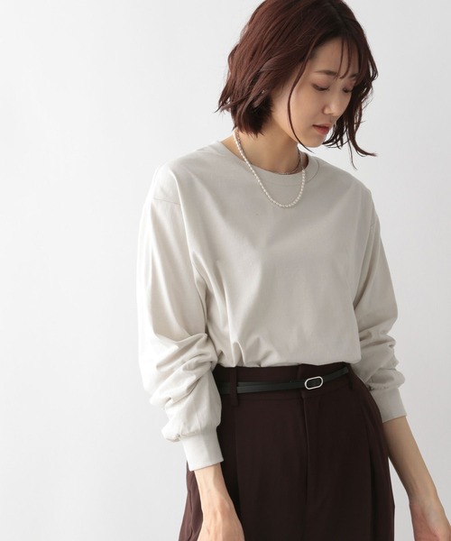 GLOBAL WORK(グローバルワーク)の「ヘビロッT袖ふわ長袖/281555(Tシャツ/カットソー・レディース・ホワイト/ライトグレー/その他/ベージュ系その他/ブルー系その他・MEDIUM/LARGE)」の16枚目の写真