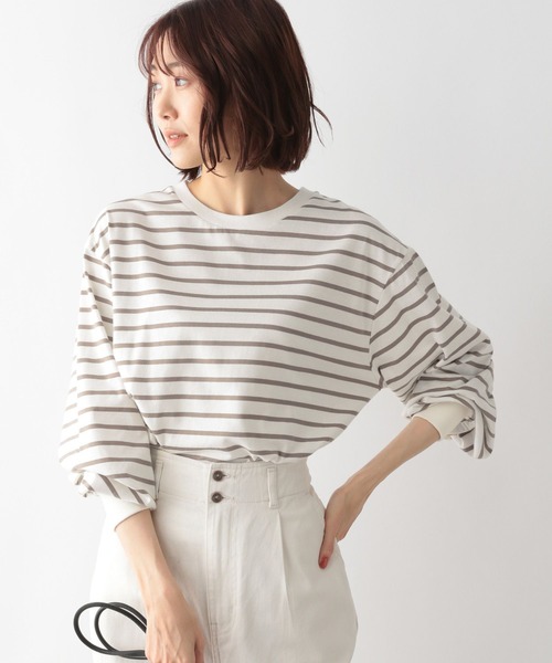GLOBAL WORK(グローバルワーク)の「ヘビロッT袖ふわ長袖/281555(Tシャツ/カットソー・レディース・ホワイト/ライトグレー/その他/ベージュ系その他/ブルー系その他・MEDIUM/LARGE)」の7枚目の写真
