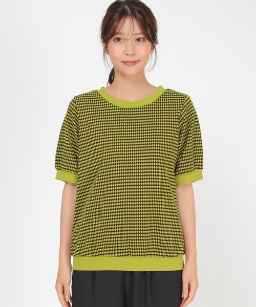 ikka(イッカ)の「ハニカム柄ジャガードカットソー(Tシャツ/カットソー・レディース・ブラック/ブラウン/ライトグリーン・M/L)」の14枚目の写真
