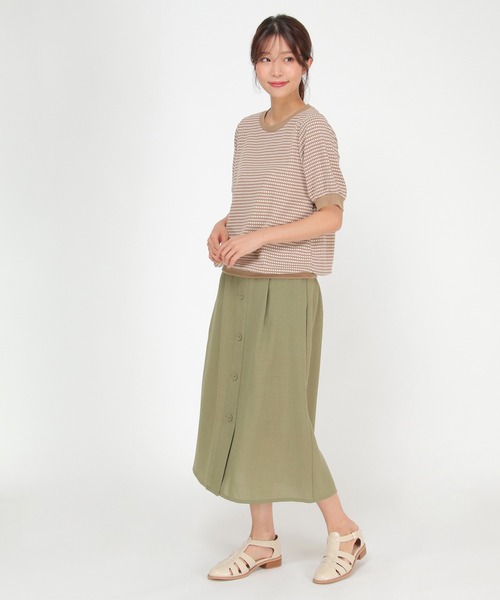 ikka(イッカ)の「ハニカム柄ジャガードカットソー(Tシャツ/カットソー・レディース・ブラック/ブラウン/ライトグリーン・M/L)」の6枚目の写真