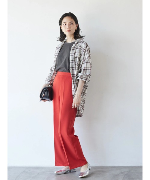 AMERICAN HOLIC(アメリカンホリック)の「とろみバックタックBIGチェックシャツ(シャツ/ブラウス・レディース・ブラック/ネイビー/アイボリー/キャメル・M/L)」の22枚目の写真