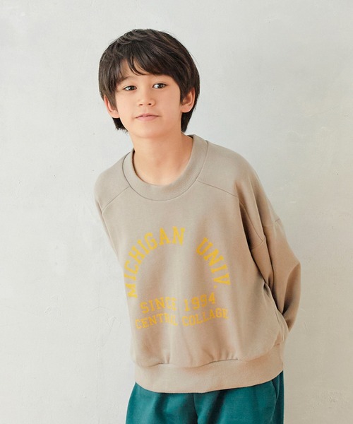 undeny.（アンディニ－）の「アンディニー カレッジロゴ プルオーバー（その他トップス・キッズ・チャコールグレー/グリーン/グレイッシュベージュ・M/L/XL）」の3枚目の写真