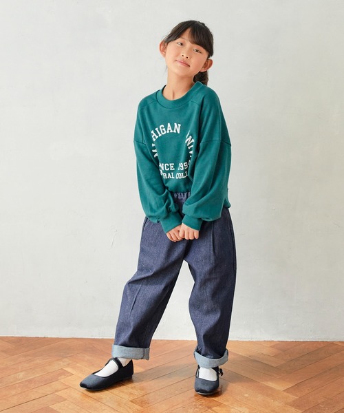 undeny.（アンディニ－）の「アンディニー カレッジロゴ プルオーバー（その他トップス・キッズ・チャコールグレー/グリーン/グレイッシュベージュ・M/L/XL）」の10枚目の写真