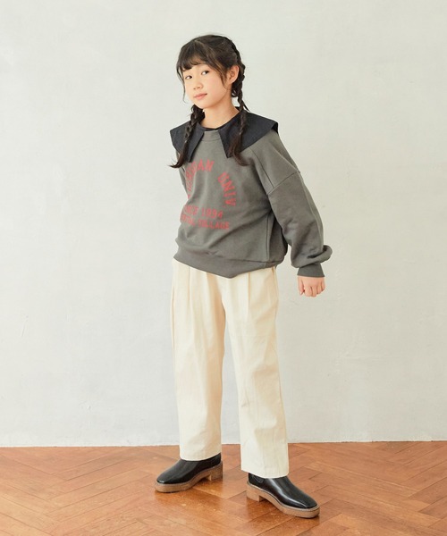 undeny.（アンディニ－）の「アンディニー カレッジロゴ プルオーバー（その他トップス・キッズ・チャコールグレー/グリーン/グレイッシュベージュ・M/L/XL）」の12枚目の写真