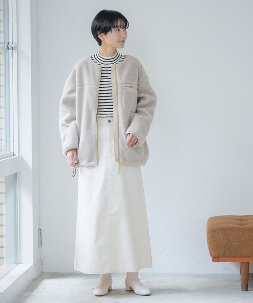 LEPSIM（レプシィム）の「ストレッチコーデュロイマキシスカート　297193（スカート・レディース・チャコールグレー/オフホワイト/カーキ・MEDIUM/LARGE）」の4枚目の写真