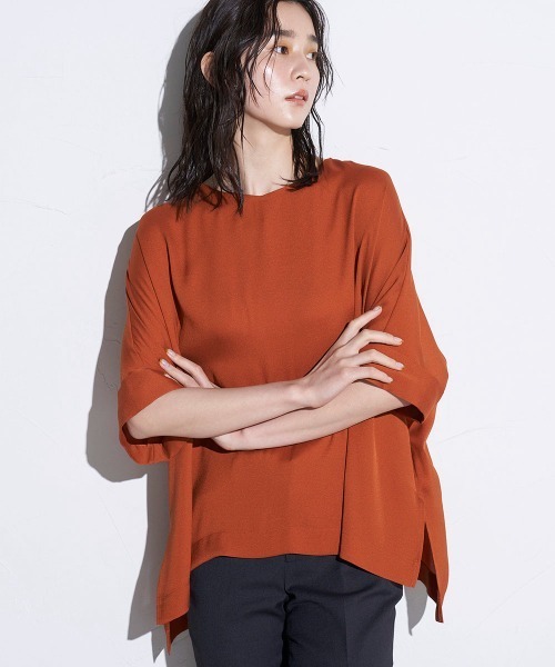la.f…（ラエフ）の「バックサテンジョーゼットブラウス（シャツ