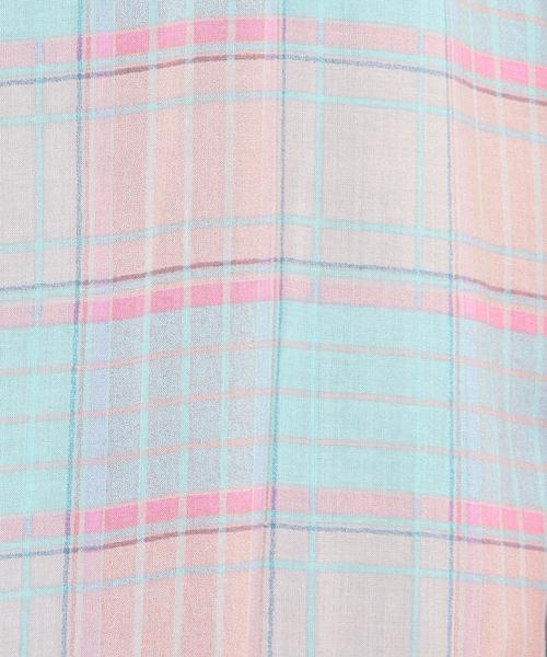 Another Edition（アナザーエディション）の「チェックロングシャツ/AEBC ＣＨＫ LONG SHT◆（シャツ/ブラウス・レディース・ライトブルー/ライトピンク/ケリー・ﾌﾘ-）」の8枚目の写真