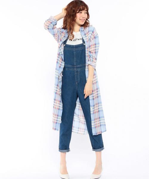 Another Edition（アナザーエディション）の「チェックロングシャツ/AEBC ＣＨＫ LONG SHT◆（シャツ/ブラウス・レディース・ライトブルー/ライトピンク/ケリー・ﾌﾘ-）」の10枚目の写真