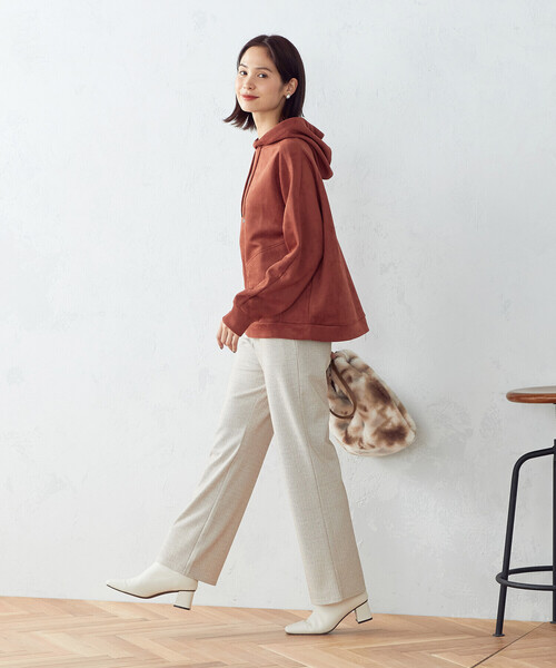 COMME CA ISM（コムサイズム）の「フェイクスエードダンボールニット　パーカー（パーカー・レディース・ベージュ/レンガ・MEDIUM/LARGE）」の5枚目の写真