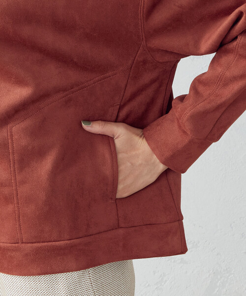 COMME CA ISM（コムサイズム）の「フェイクスエードダンボールニット　パーカー（パーカー・レディース・ベージュ/レンガ・MEDIUM/LARGE）」の14枚目の写真