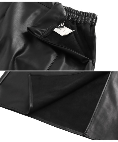 ANAP（アナップ）の「フェイクレザースリットスカート（スカート・レディース・ブラック/ブラウン・FREE）」の8枚目の写真