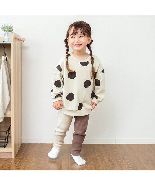 BREEZE（ブリーズ）の「【どっちも正解】DAISUKI 総柄トレーナー（スウェット・キッズ・チャコール/グリーン/キナリ/オレンジ/ブルー・100/110/120/130/90/140/80）」の11枚目の写真