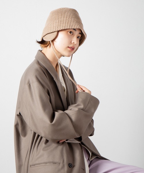 RACAL（ラカル）の「Ear-Pad Knit Bucket Hat / イヤーパッド付きニットバケットハット（ニットキャップ/ビーニー・レディース・ブラック/オレンジ/オフホワイト/チャコールグレー/ベージュ・FREE）」の20枚目の写真