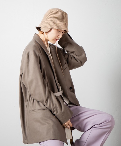 RACAL（ラカル）の「Ear-Pad Knit Bucket Hat / イヤーパッド付きニットバケットハット（ニットキャップ/ビーニー・レディース・ブラック/オレンジ/オフホワイト/チャコールグレー/ベージュ・FREE）」の15枚目の写真