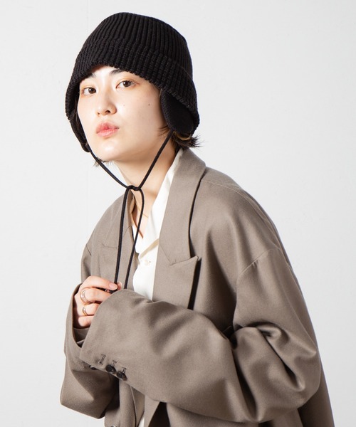 RACAL（ラカル）の「Ear-Pad Knit Bucket Hat / イヤーパッド付きニットバケットハット（ニットキャップ/ビーニー・レディース・ブラック/オレンジ/オフホワイト/チャコールグレー/ベージュ・FREE）」の21枚目の写真