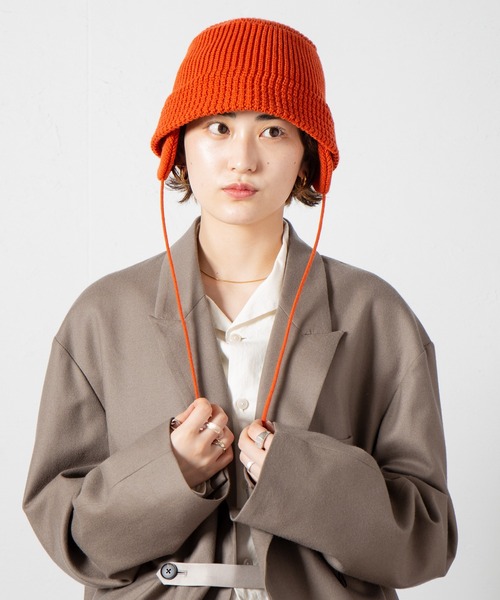 RACAL（ラカル）の「Ear-Pad Knit Bucket Hat / イヤーパッド付きニットバケットハット（ニットキャップ/ビーニー・レディース・ブラック/オレンジ/オフホワイト/チャコールグレー/ベージュ・FREE）」の22枚目の写真
