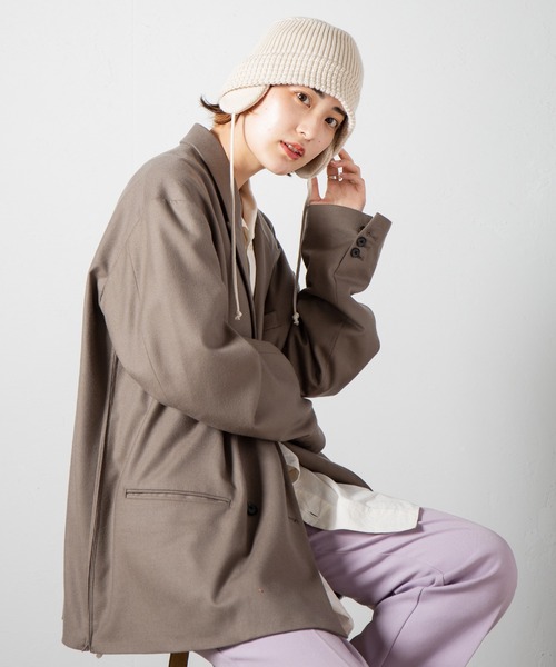 RACAL（ラカル）の「Ear-Pad Knit Bucket Hat / イヤーパッド付きニットバケットハット（ニットキャップ/ビーニー・レディース・ブラック/オレンジ/オフホワイト/チャコールグレー/ベージュ・FREE）」の9枚目の写真