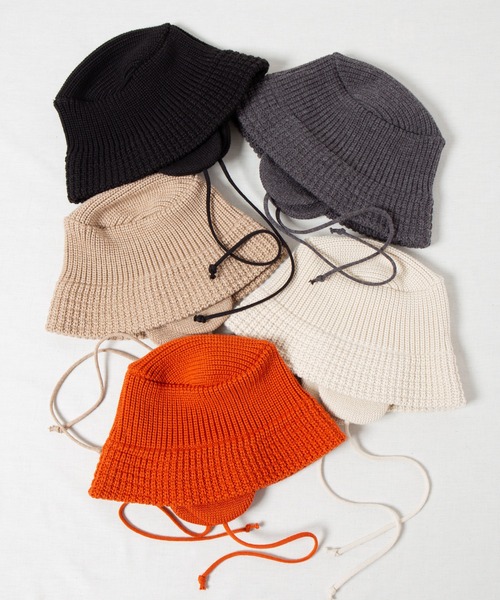 RACAL（ラカル）の「Ear-Pad Knit Bucket Hat / イヤーパッド付きニットバケットハット（ニットキャップ/ビーニー・レディース・ブラック/オレンジ/オフホワイト/チャコールグレー/ベージュ・FREE）」の18枚目の写真