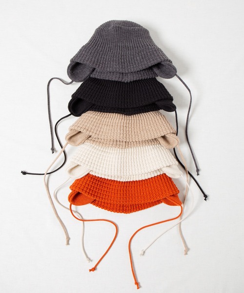 RACAL（ラカル）の「Ear-Pad Knit Bucket Hat / イヤーパッド付きニットバケットハット（ニットキャップ/ビーニー・レディース・ブラック/オレンジ/オフホワイト/チャコールグレー/ベージュ・FREE）」の14枚目の写真